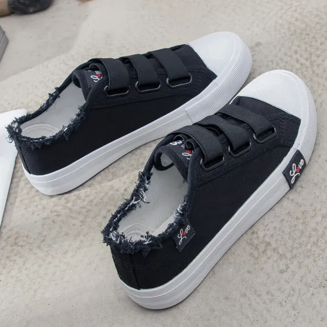 2018 New Fashion Magic Paste Women Sneakers Causal  Canvas Shoes Woman Flats Student Causal Shoes