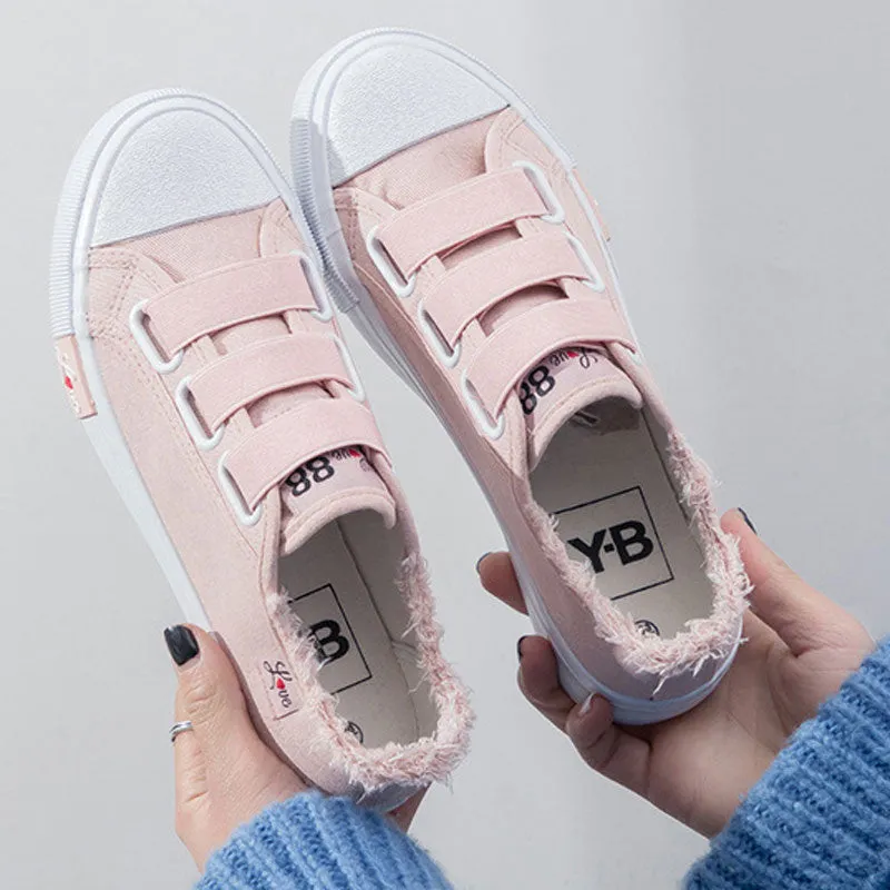 2018 New Fashion Magic Paste Women Sneakers Causal  Canvas Shoes Woman Flats Student Causal Shoes