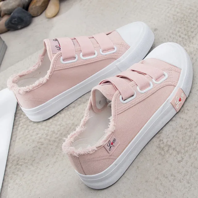 2018 New Fashion Magic Paste Women Sneakers Causal  Canvas Shoes Woman Flats Student Causal Shoes