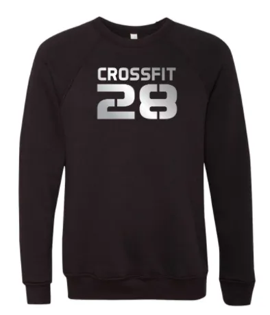 CrossFit 28 Metallic Silver Logo:  Unisex Crewneck Sweatshirt *Available in 2 Color Options
