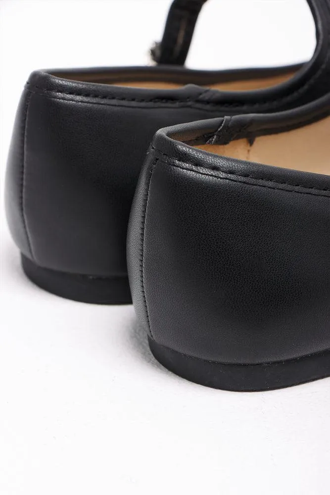 Diamante Buckle Pump Black