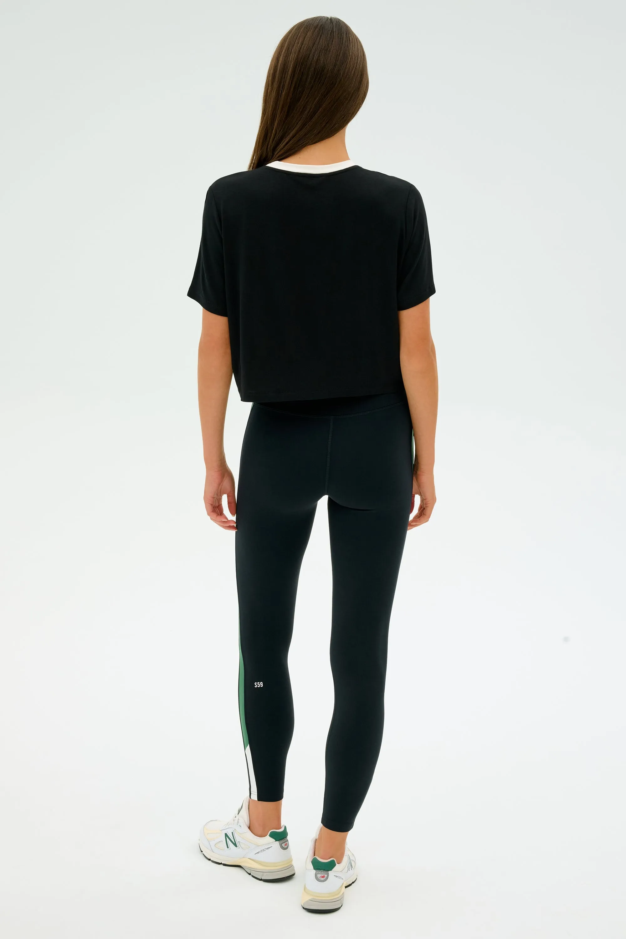 Djuna Crop Ringer - Black/White