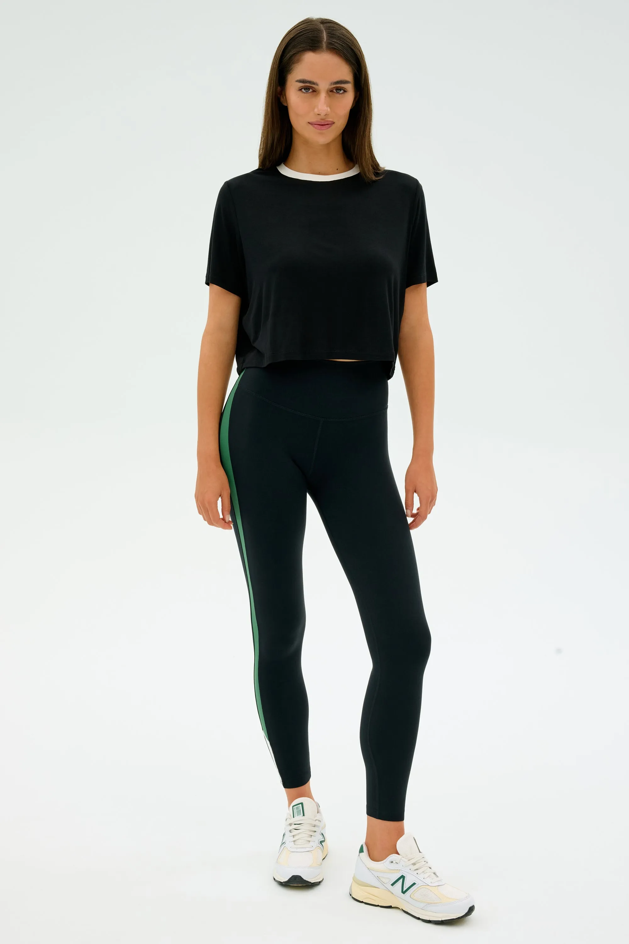 Djuna Crop Ringer - Black/White