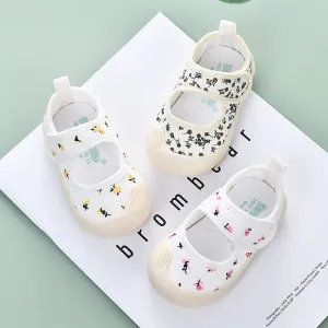 Floral Canvas First Walker Shoes