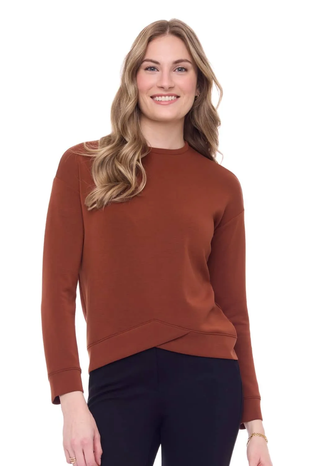 iltm i love tyler madison Naomi Inverted V-Hem Modal Top In Paprika
