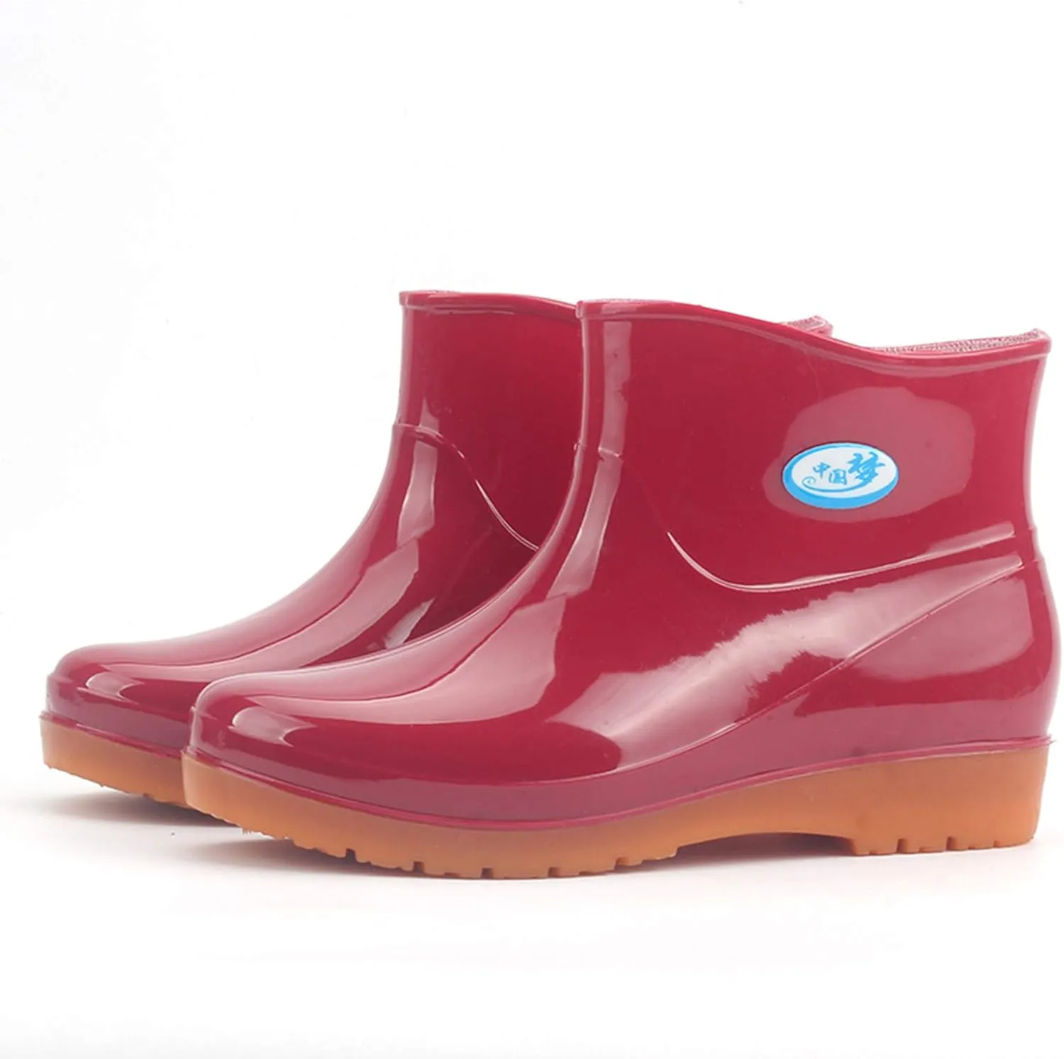 IWIHMIV Ankle Rain Boots for Women Comfort Waterproof Rain Boots Rubber Short Rainboots Shoes Lightweight Boots for Outdoor