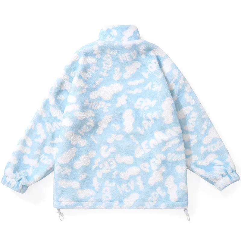 Letter Jacquard Cow Print Cashmere Jacket