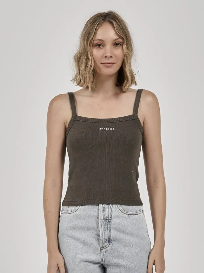 Minimal Thrills Rib Singlet - Canteen