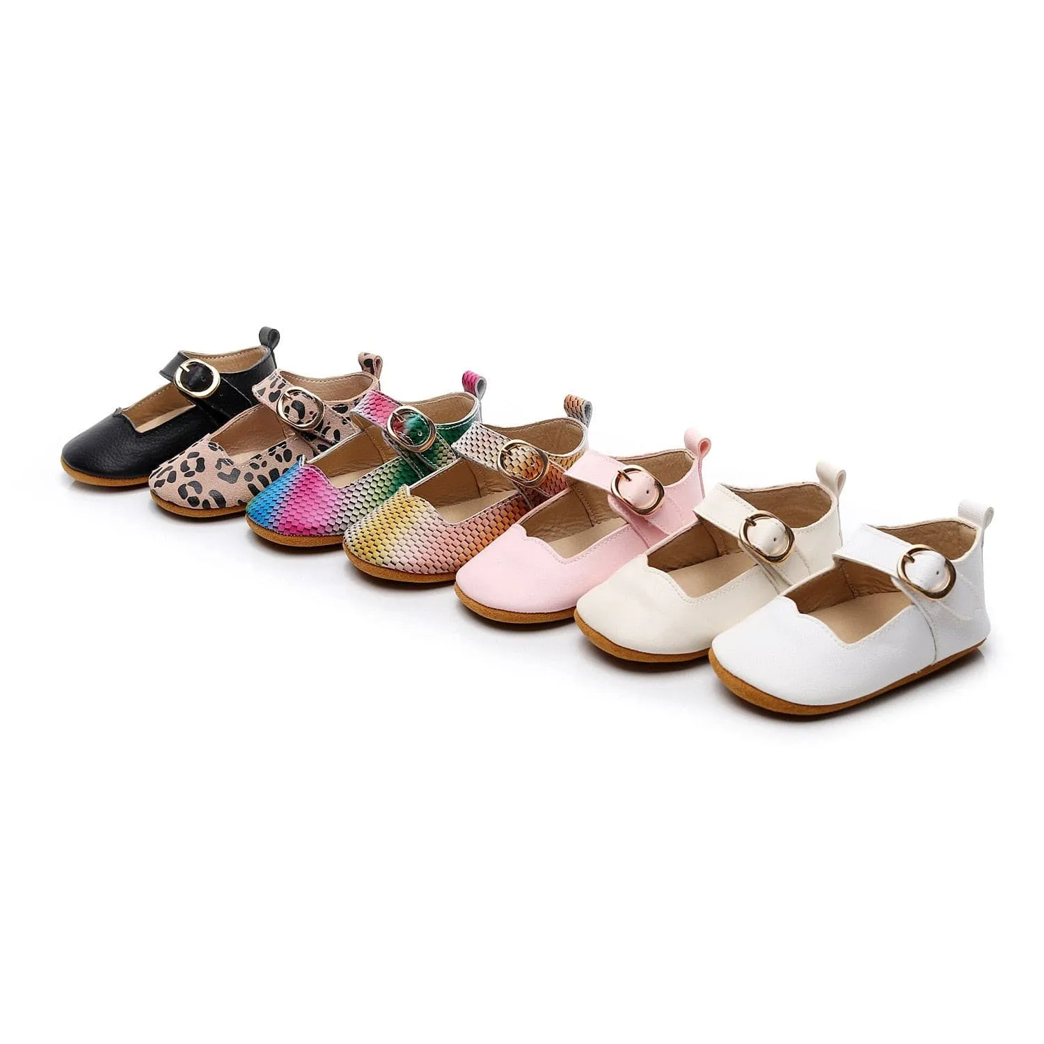 Urban Mary Janes - Genuine Leather Baby Girls Shoes Toddler First Walkers - Black